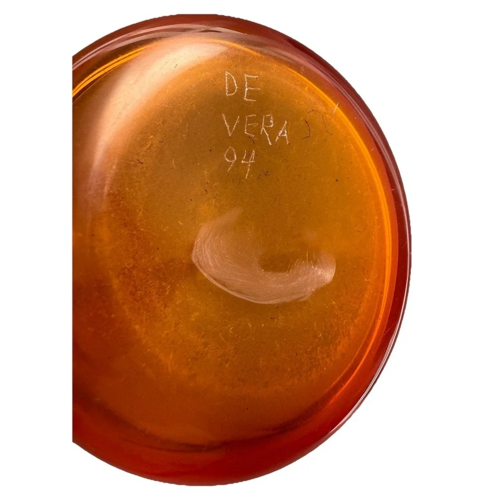 De Vera 1994 Tangerine Studio Art‎ Glass Vase Hand Blown Signed 17